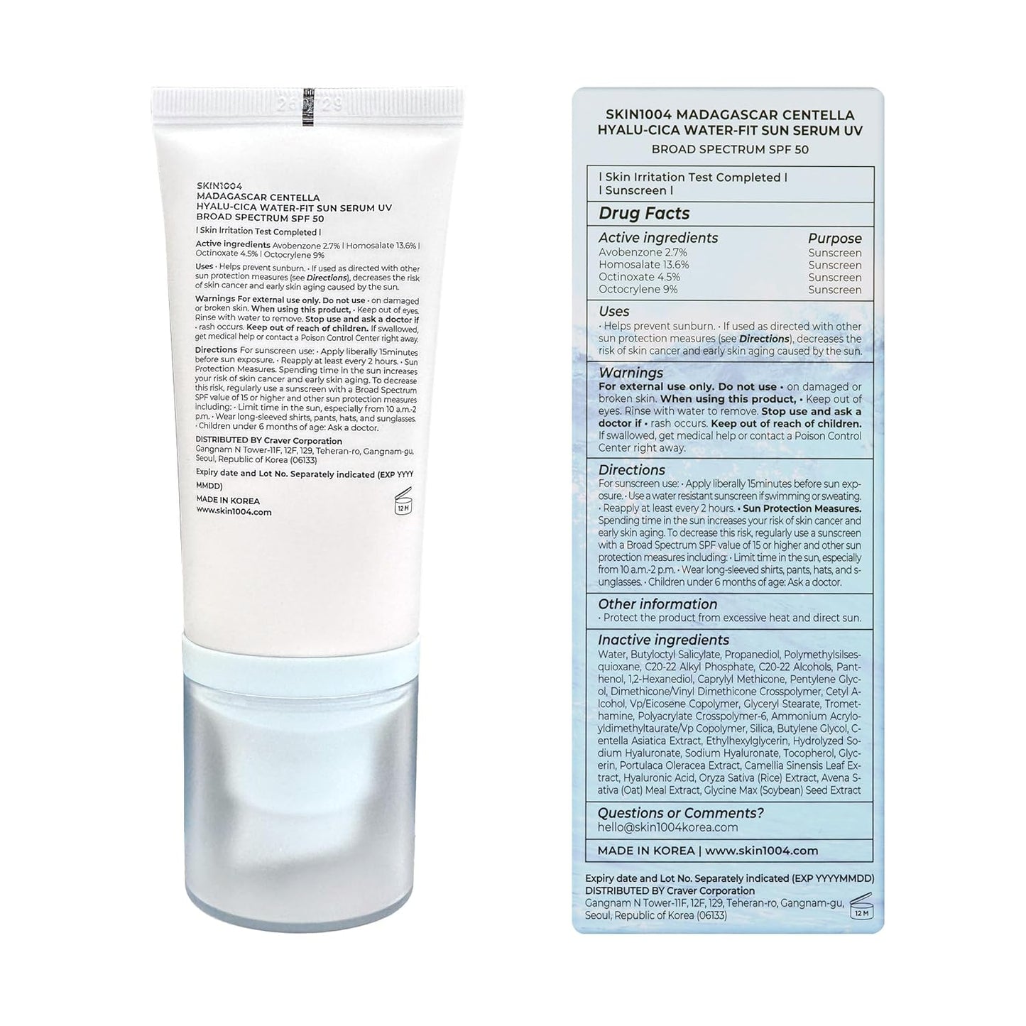Hyalu-Cica Water-Fit Sun Serum SPF50+ PA++++